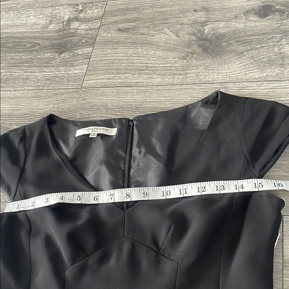 Evan Picone Black Sheath Dress V-Neck Cap Sleeve - Picture 8 of 8